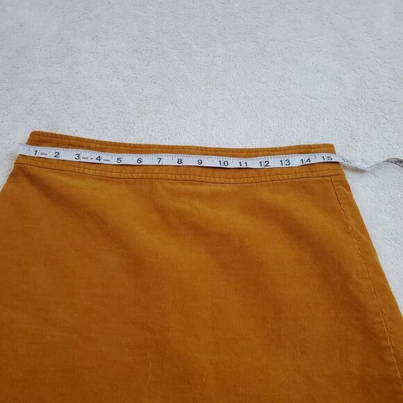J. Crew Mustard Burnt Yellow Corduroy A Line Stretch Lined Mini Skirt Women 6 - Picture 6 of 8
